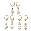 Shell Pearl Leverback Dangle Earrings EJEW-JE07290-2