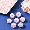 AB Color Transparent Crackle Round Acrylic Beads CACR-S006-01-5