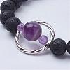 Natural Lava Rock Beads Stretch Bracelets BJEW-JB02838-05-2