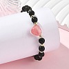 Natural Mixed Gemstone & Non-magnetic Synthetic Hematite Beaded Stretch Bracelets BJEW-JB14008-3