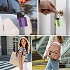 30Pcs 5 Colors Reflective Rectangle Polyester Pendant Keychains KEYC-CO0001-02-7