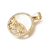 Brass Micro Pave Clear Cubic Zirconia Pendants CU-CBAF50C-11G-2