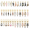 12Pcs 12 Styles Alloy Enamel Cat Shape Pendant Decorations HJEW-YW00488-2
