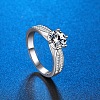 925 Sterling Silver Rhinestones Finger Rings for Women WGFFDD0-30-2