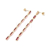 Cubic Zirconia Rectangle Dangle Stud Earrings EJEW-P206-03G-03-2
