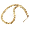 Unisex 304 Stainless Steel Braided Flat Snake Chain Necklaces NJEW-K305-12B-G-4