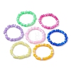 7Pcs 7 Colors Two Tone Rondelle Acrylic Beaded Stretch Bracelets for Women BJEW-JB10237-1