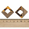 Transparwnt Resin & Walnut Wood Pendants RESI-I354-03H-3