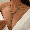 Vintage Alloy & Synthetic Turquoise Flower Y Necklaces for Women WGD1AD6-02-1