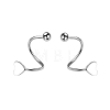 S925 Silver S-shaped Earrings Cuff Earrings AV9909-3-1