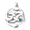 304 Stainless Steel Pendants X-STAS-C065-02AS-2