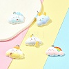 5Pcs 5 Colors Opaque Resin Pendants RESI-FS0001-67B-6