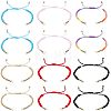  12Pcs 6 Colors Half Finished Braided Nylon Thread Bracelets AJEW-NB0003-62-1