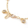 Brass Charms Bracelet & Necklace & Anklets Jewelry Sets SJEW-JS01168-12