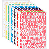 12 Sheets 12 Colors PVC Alphabet Number Stickers DIY-CP0008-66-1