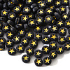 Black Opaque Acrylic Beads PACR-YW0001-04C-2