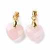Natural Rose Quartz Pendants G-C023-07I-2