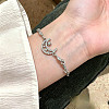 Adjustable Alloy Pave Clear Cubic Zirconia Moon with Star Slider Beacelets for Women AL-CBA3C8B-11P-1