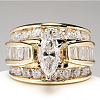 Horse Eye Alloy with Crystal Rhinestone Finger Rings FS-WG251C3-04-1