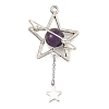Natural Amethyst Pendants PALLOY-TA00444-03-1