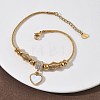 European Style Polymer Clay Rhinestones & 201 Stainless Steel & Natural Shell Charm Bracelets BJEW-G765-03G-02-1
