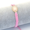 Religion Alloy Rhinestone and Enamel Link Bracelets FS-WG5574D-12-1
