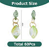 60Pcs Lemon Glass Pendants PALLOY-HS00043-2