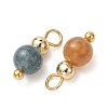 Dyed Natural Green Jade Imitation Tourmaline Charms PALLOY-JF05596-2