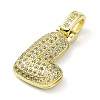 Brass Micro Pave Clear Cubic Zirconia Pendants KK-M279-01G-L-2