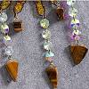 Copper Wire Wrapped Spiral Sun Natural Tiger Eye Beads Suncatchers HJEW-F027-07-4