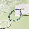 2Pcs 2 Style Resin Evil Eye & Glass Seed Beaded Necklaces Set for Women NJEW-JN03939-2