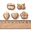 Tartan Pattern Opaque Resin Cabochons RESI-F067-04-3