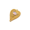 Stainless Steel Pave Opalite Peach Heart Connector Charms PW-WG0EEB2-01-1