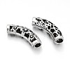 Hollow Tibetan Style Alloy Curved Tube Beads PALLOY-J589-01AS-1