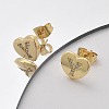 Rack Plating Brass Micro Pave Clear Cubic Zirconia Stud Earrings EJEW-K299-01G-Y-2