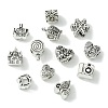 60Pcs 12 Style Tibetan Style Alloy European Beads TIBEB-FS0001-04-3