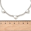 Brass Round Heart Beaded Necklaces NJEW-Z120-01P-5