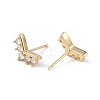 Clear Cubic Zirconia Crown Stud Earrings EJEW-L234-077G-2