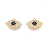 Brass Pave Clear & Black Cubic Zirconia Charms KK-N231-312-2