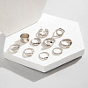 10Pcs Alloy Finger Rings Sets WG7802C-30-3