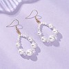 304 Stainless Steel & Natural Cultured Freshwater Pearl Teardrop Dangle Earrings EJEW-JE06862-1