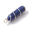 Natural Lapis Lazuli Double Terminal Pointed Pendants PALLOY-JF02673-04-4