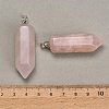 Natural Rose Quartz Pendants GG-CBAA0EE-02P-19-2