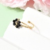 Adjustable 304 Stainless Steel Natural Black Onyx Cuff Open Rings RJEW-P187-01G-06-3