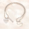Mother's Day Brass Micro Pave Clear Cubic Zirconia Mom Heart Pendant Necklaces for Women NJEW-A071-06A-P-2