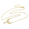 Brass Micro Pave Clear Cubic Zirconia Winged Key Pendant Necklaces CU-CBABA66-13G-4