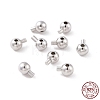 Rhodium Plated 925 Sterling Silver Stopper Beads STER-D035-02P-1