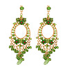 Oval Alloy Rhinestone Chandelier Earrings FS-WG8D144-02-1