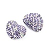 Heart Shaped Polymer Clay Rhinestone Beads CLAY-NH0002-01D-2