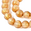 Handmade Lampwork with Gold Powder Beads Strands LAMP-N037-06A-06-3